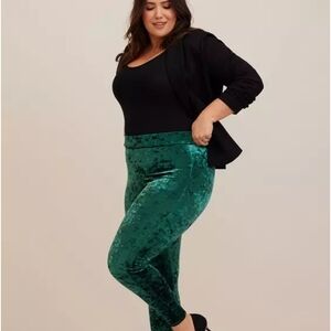 TORRID Emerald Green  Crushed Velvet Leggings! 00